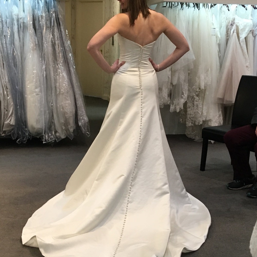 Sophia and Camilla fitted satin gown